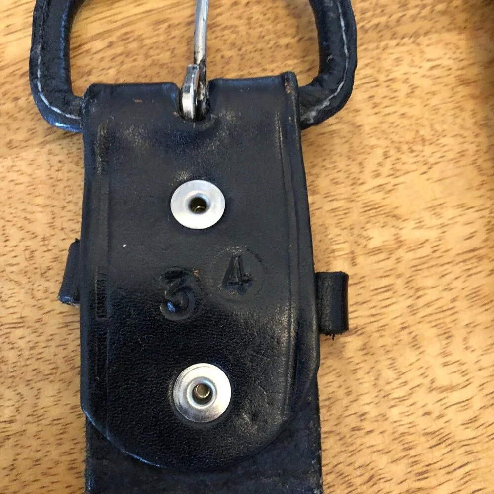 Vintage Black Leather Belt from Mexico, 38 inches